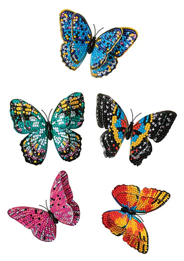 Crystal Art - Deco Kit: 3D Butterflies (Set of 5) - Limolin 