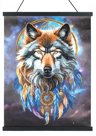 Crystal Art - Scroll Kit: Enchanted Wolf - Limolin 