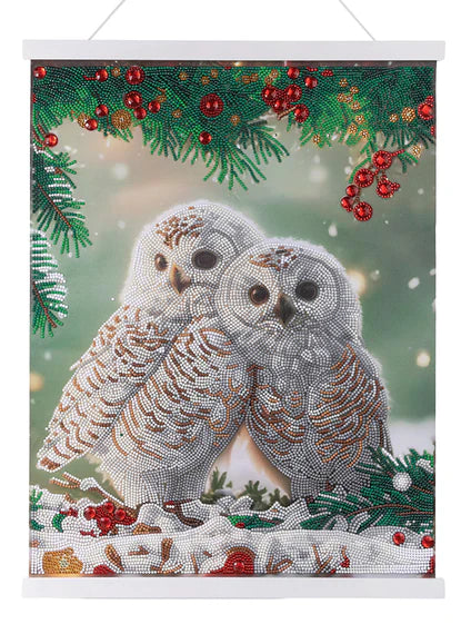 Crystal Art - Scroll Kit: Snowy Owls Sanctuary - Limolin 
