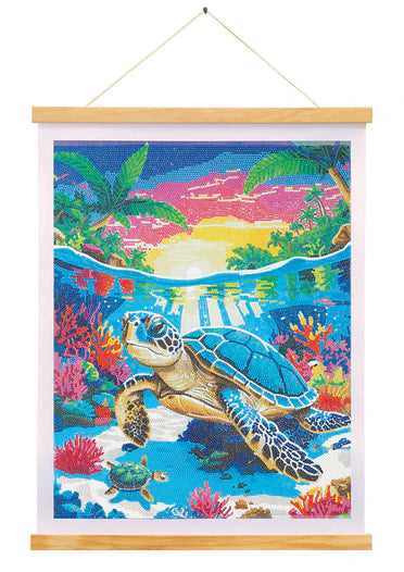 Crystal Art - Scroll Kit: Tropical Turtle Paradise - Limolin 