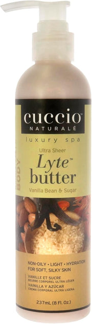 Cuccio - Lyte Vanilla Bean and Sugarcane Ultra Sheer Body Butter 8 oz - Limolin 