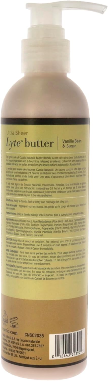 Cuccio - Lytes Ultra-Sheer Body Butter Vanilla Bean & Sugar (8 oz) - Limolin 