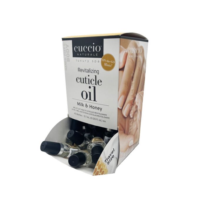 Cuccio - Revitalizing Cuticle Oil Dispenser MINI Milk & Honey .125oz 40pack - Limolin 