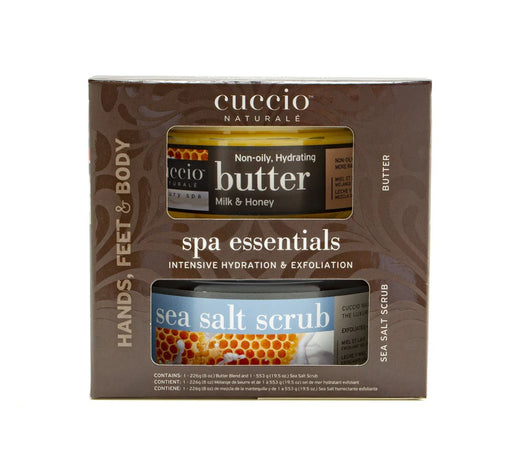 Cuccio - Spa Butter Essentials Kit Milk & Honey 19.5oz butter & 19.5oz scrub - Limolin 