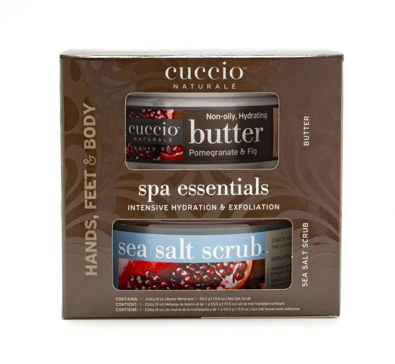 Cuccio - Spa Butter Essentials Kit Pomegranat & Fig 19.5oz butter & 19.5oz scrub - Limolin 