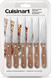 Cuisinart - Triple Rivet Walnut Steak Knife Set (6pc) - Limolin 