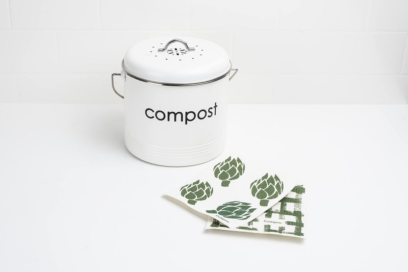 Cuisipro - All Purpose Eco-Cloth, SM 20x17cm Green Stripe/Artichoke 2pk - Limolin 