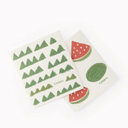 Cuisipro - All Purpose Eco-Cloth, SM 20x17cm Grn Triangle/Watermelon 2pk - Limolin 
