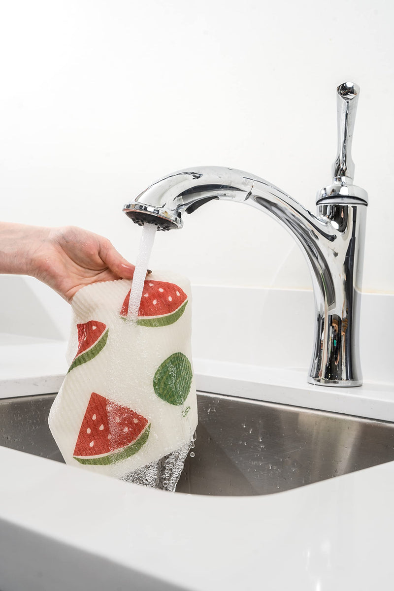 Cuisipro - All Purpose Eco-Cloth, SM 20x17cm Grn Triangle/Watermelon 2pk - Limolin 