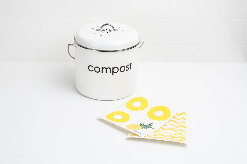 Cuisipro - All Purpose Eco-Cloth, SM 20x17cm Yellow Stripe/Lemon 2pk - Limolin 