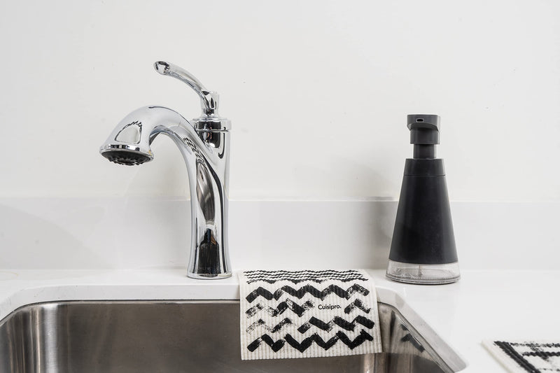 Cuisipro - All Purpose Eco-Cloth, SM 20x17x0.2cm/7.87x6.7" Black Stripe - Limolin 