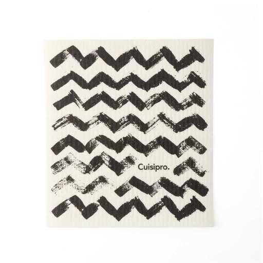 Cuisipro - All Purpose Eco-Cloth, SM 20x17x0.2cm/7.87x6.7" Black ZigZag - Limolin 