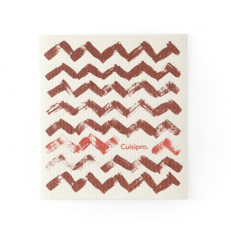 Cuisipro - All Purpose Eco-Cloth, SM 20x17x0.2cm Red ZigZag/Apple 2pk - Limolin 