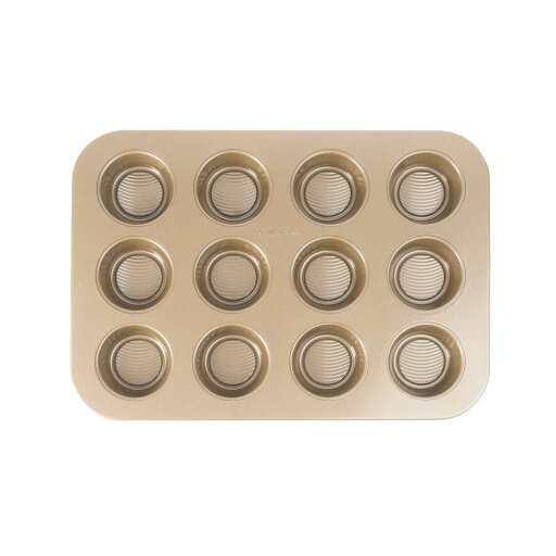 Cuisipro - Bakeware, Muffin Tray, 12 Cup 40x28.3x2.8cm carbon Carbon Steel - Limolin 