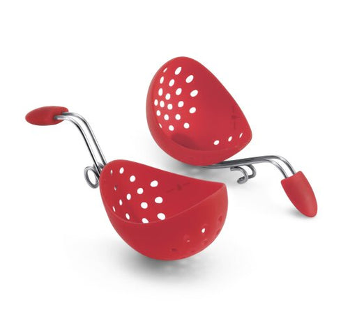 Cuisipro - Egg Poacher 2pc/Carded 6.5x4"/16.5x10cm Silicone Red - Limolin 