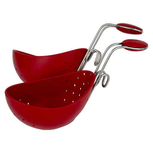 Cuisipro - Egg Poacher 2pc/Carded 6.5x4"/16.5x10cm Silicone Red - Limolin 