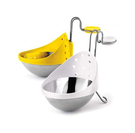 Cuisipro - Egg Poacher SS 2pc 3.8x5.5x2.7"/10x14x7cm Yellow/White - Limolin 