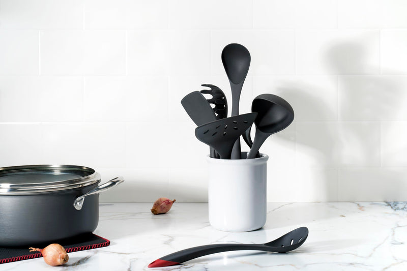 Cuisipro - Fiberglass Slotted Spoon 11.75"/29.8cm Black - Limolin 