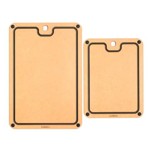 Cuisipro - Fibre Wood Boards 2pc w/Silicone Feet Natural/Slate - Limolin 