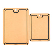 Cuisipro - Fibre Wood Boards 2pc w/Silicone Feet Natural/Slate - Limolin 