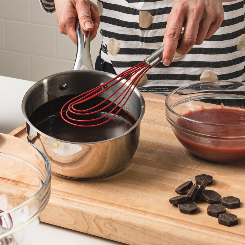 Cuisipro - Flat Whisk (4 wires) 8"/20cm Silicone Red - Limolin 