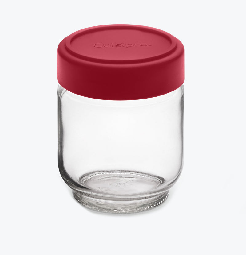 Cuisipro - Leak-Proof Glass Jars 4pc/Set 5.25"/13.3cm160ml/5.4oz Red - Limolin 