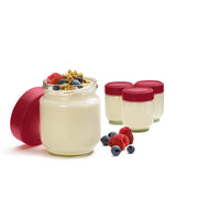 Cuisipro - Leak-Proof Glass Jars 4pc/Set 5.25"/13.3cm160ml/5.4oz Red - Limolin 