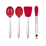 Cuisipro - PICCOLO Cooking Set Red (Spoon,Slotted-Spoon,Turner,Tongs) - Limolin 