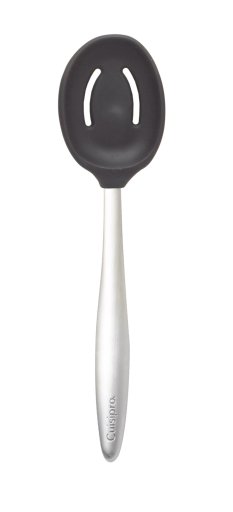 Cuisipro - PICCOLO Slotted Spoon 8"/20cm Silicone Black - Limolin 