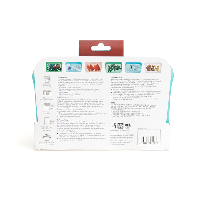 Cuisipro - Reusable Bags 18.5 x13cm/7.25x5.25", 400ml Aqua - Limolin 