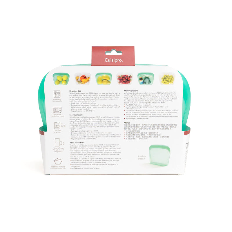 Cuisipro - Reusable Bags Stand Up 1300ml Green - Limolin 