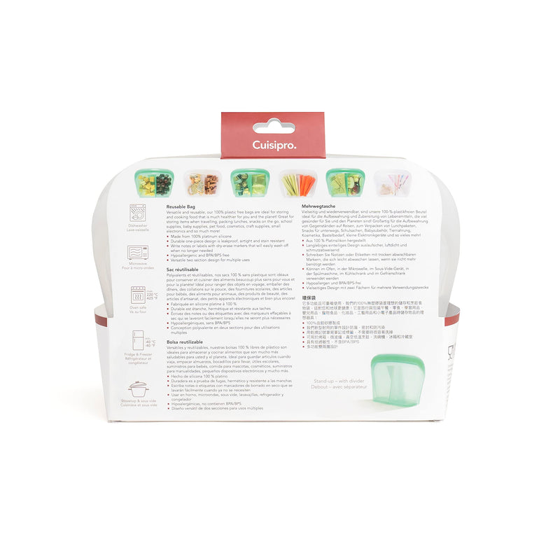 Cuisipro - Reusable Bags w/Divider Stand Up 1300ml Clear - Limolin 
