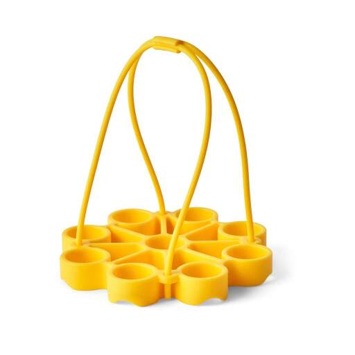 Cuisipro - Silicone Egg Rack, Yellow 6.25x6.25x0.75"/16x16x2cm - Limolin 