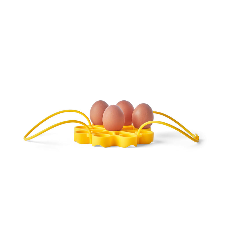 Cuisipro - Silicone Egg Rack, Yellow 6.25x6.25x0.75"/16x16x2cm - Limolin 
