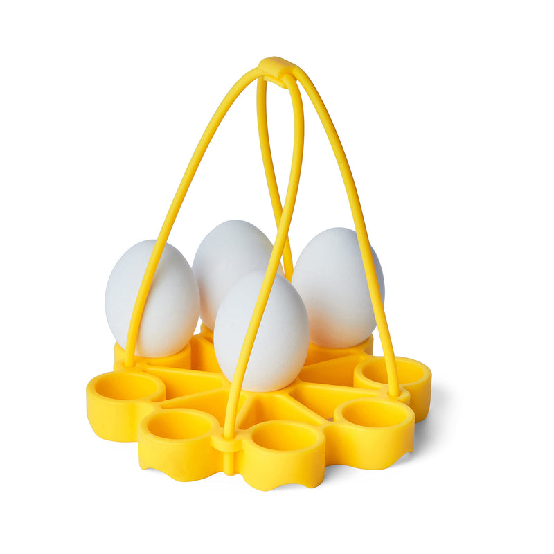 Cuisipro - Silicone Egg Rack, Yellow 6.25x6.25x0.75"/16x16x2cm - Limolin 