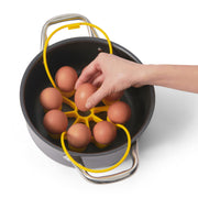 Cuisipro - Silicone Egg Rack, Yellow 6.25x6.25x0.75"/16x16x2cm - Limolin 