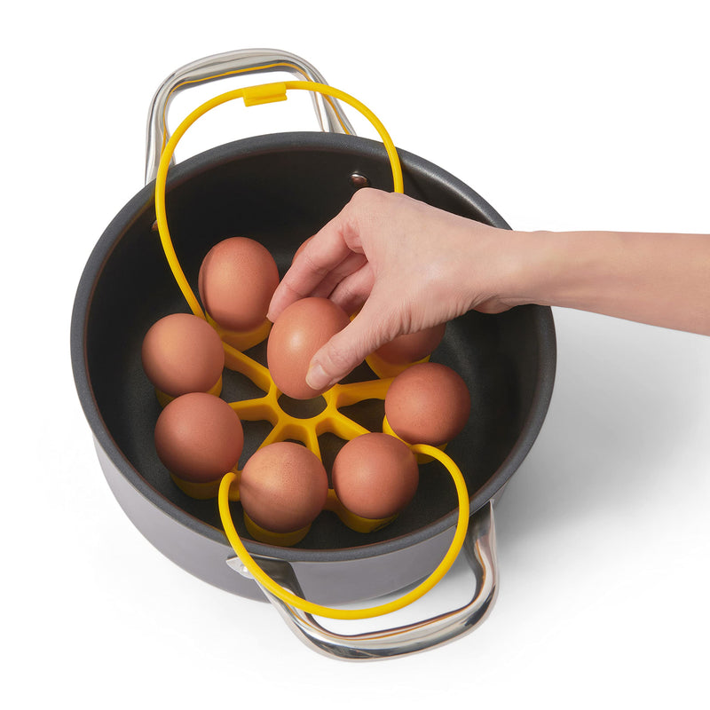 Cuisipro - Silicone Egg Rack, Yellow 6.25x6.25x0.75"/16x16x2cm - Limolin 