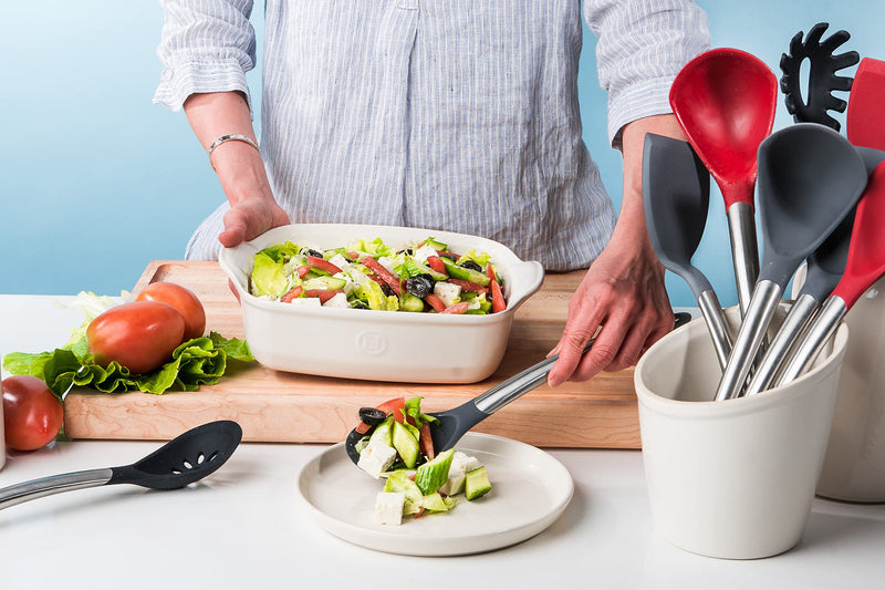 Cuisipro - Silicone Slotted Spoon 12"/30.5cm Grey (LFGB Silicone) - Limolin 