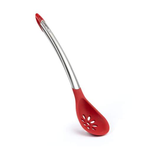 Cuisipro - Silicone Slotted Spoon 12"/30.5cm Red (LFGB Silicone) - Limolin 