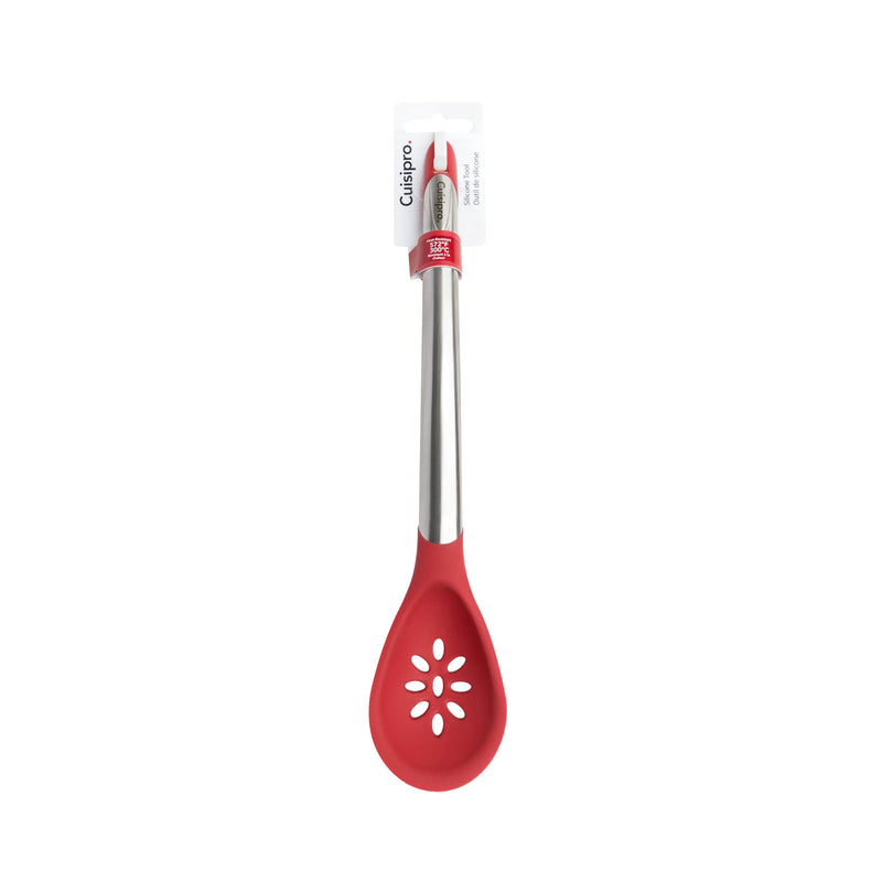 Cuisipro - Silicone Slotted Spoon 12"/30.5cm Red (LFGB Silicone) - Limolin 