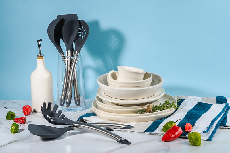 Cuisipro - Silicone Spaghetti Server 12.25"/31cm Black (LFGB Silicone) - Limolin 