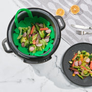 Cuisipro - Silicone Vegetable Steamer Green 16x9x3"/41.7x23x7.5cm - Limolin 