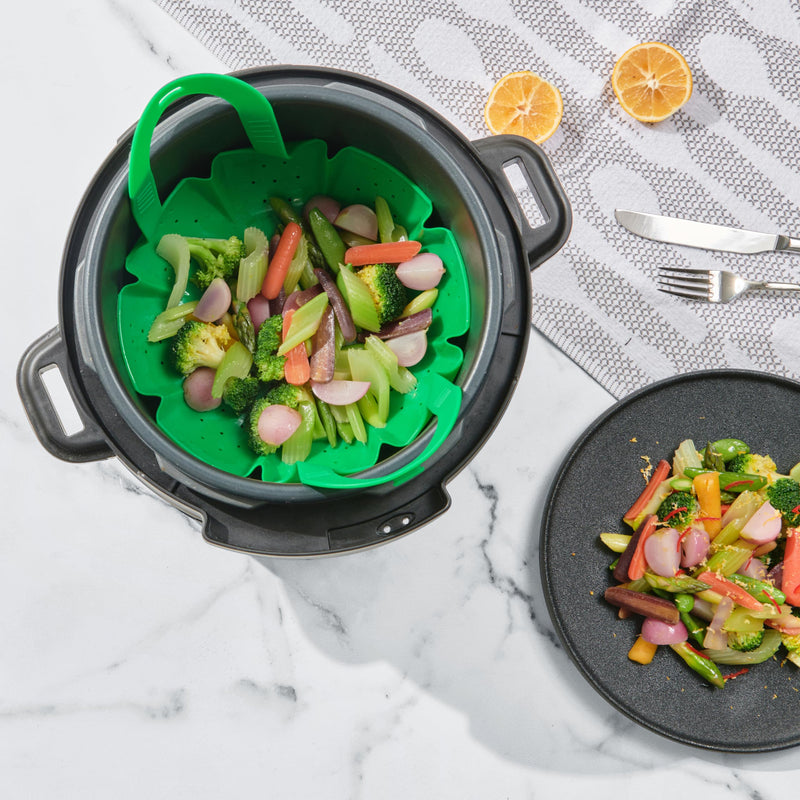 Cuisipro - Silicone Vegetable Steamer Green 16x9x3"/41.7x23x7.5cm - Limolin 