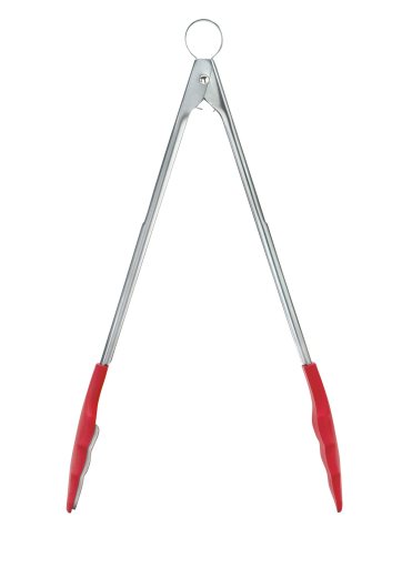 Cuisipro - Tongs with Teeth 9.5"/24cm Silicone Red - Limolin 