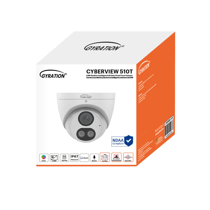Gyration - Outdoor Network Camera CYBERVIEW 510T 5MP Intelligent Night View Fixed Turret