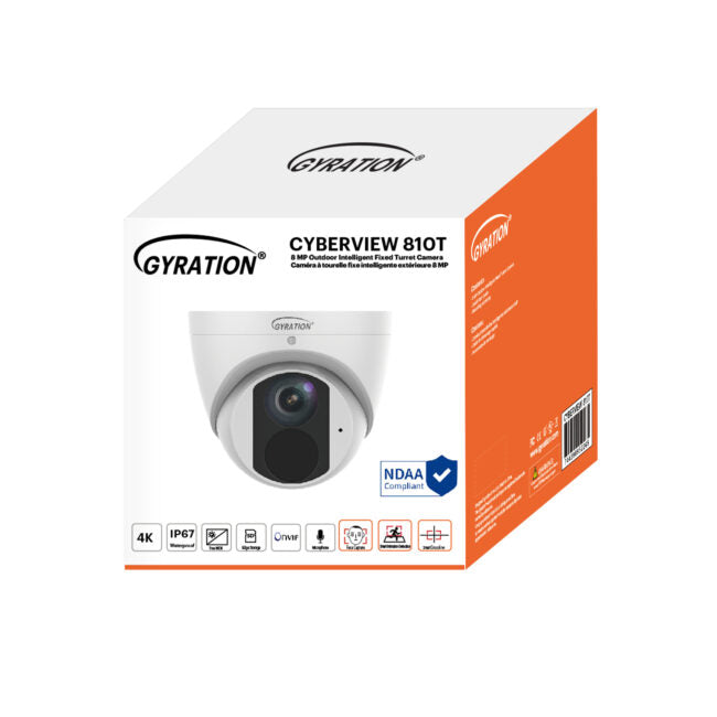 Gyration - Outdoor Network Camera CYBERVIEW 810T 8MP Intelligent Fixed Deterrence Turret
