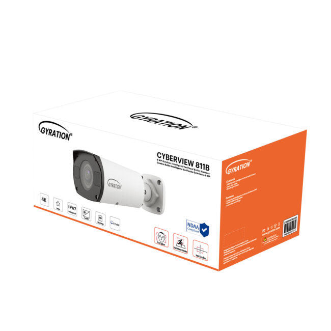 Gyration - Outdoor Network Camera CYBERVIEW 811B 8MP Intelligent Varifocal Bullet
