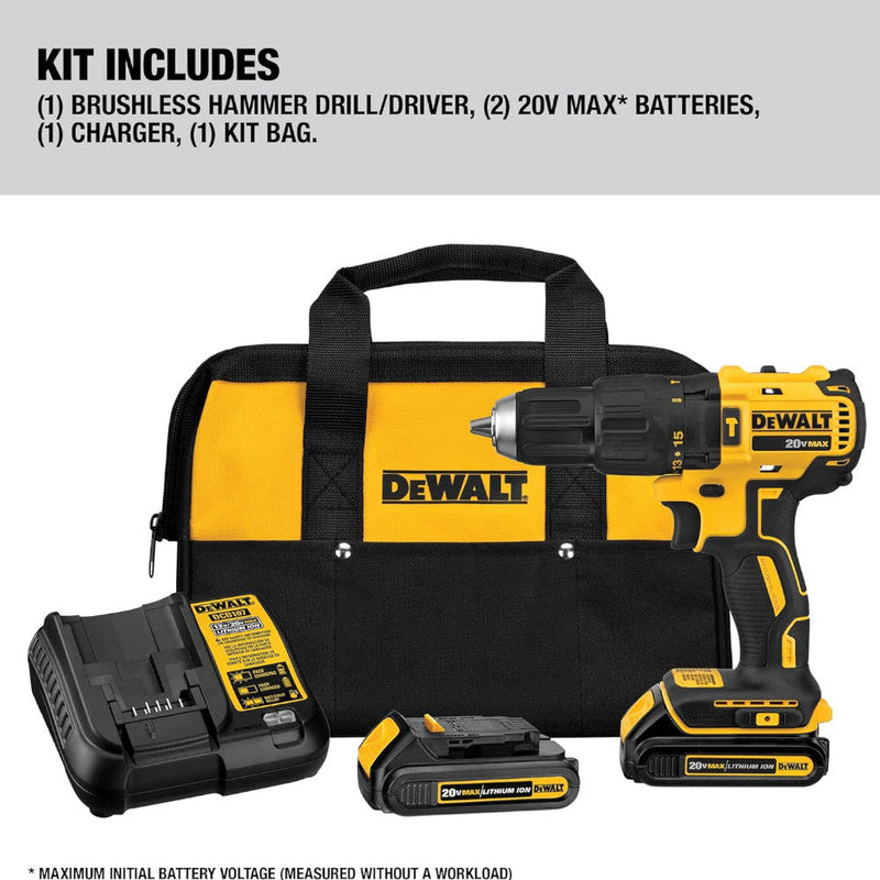 DEWALT DCD778C2 20V MAX Brushless Hammer Drill Kit, Refurbished