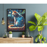STARRY NIGHT CAT (19.9" x 15.9" - 50,5cm x 40,5cm)