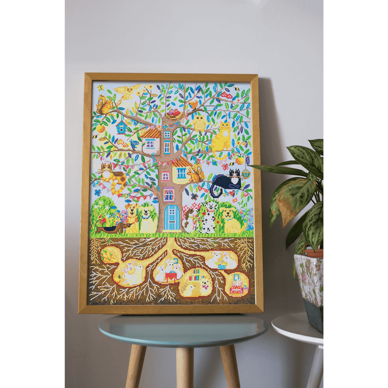 TREE HOUSE FAMILY (30" x 22.2" - 77cm x 57cm)